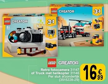 Promoties Retro fotocamera - Lego - Geldig van 14/06/2024 tot 08/07/2024 bij Cora