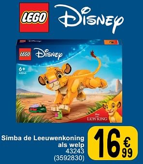 Promoties Simba de leeuwenkoning als welp - Lego - Geldig van 14/06/2024 tot 08/07/2024 bij Cora