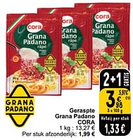Promoties Geraspte grana padano cora - Huismerk - Cora - Geldig van 18/06/2024 tot 24/06/2024 bij Cora