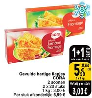 Promoties Gevulde hartige flapjes cora - Huismerk - Cora - Geldig van 18/06/2024 tot 24/06/2024 bij Cora