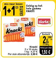 Promoties Knacki - Herta - Geldig van 18/06/2024 tot 24/06/2024 bij Cora