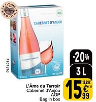 Promoties L’âme du terroir cabernet d’anjou aop - Rosé wijnen - Geldig van 18/06/2024 tot 24/06/2024 bij Cora