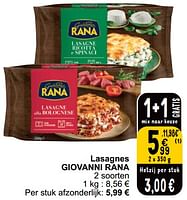 Promoties Lasagnes giovanni rana - Giovanni rana - Geldig van 18/06/2024 tot 24/06/2024 bij Cora
