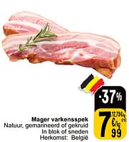 Promoties Mager varkensspek natuur, gemarineerd of gekruid - Huismerk - Cora - Geldig van 18/06/2024 tot 24/06/2024 bij Cora