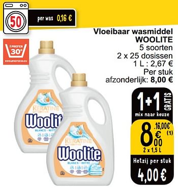 Promoties Vloeibaar wasmiddel woolite - Woolite - Geldig van 18/06/2024 tot 24/06/2024 bij Cora