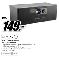 Promoties Peaq pdr370bt-b zwart all-in-one radio - Peaq - Geldig van 17/06/2024 tot 30/06/2024 bij Media Markt