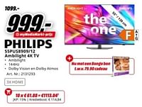 Promoties Philips 55pus8909-12 ambilight 4k tv - Philips - Geldig van 17/06/2024 tot 30/06/2024 bij Media Markt
