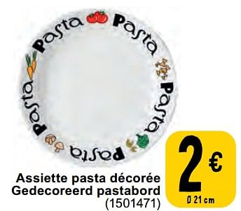 Promotions Assiette pasta décorée gedecoreerd pastabord - Produit maison - Cora - Valide de 11/06/2024 à 24/06/2024 chez Cora