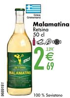 Promotions Malamatina retsina - Vins blancs - Valide de 11/06/2024 à 07/08/2024 chez Cora