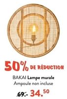 Promotions Bakai lampe murale - Produit maison - Casa - Valide de 10/06/2024 à 30/06/2024 chez Casa