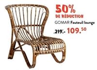 Promotions Gomar fauteuil lounge - Produit maison - Casa - Valide de 10/06/2024 à 30/06/2024 chez Casa
