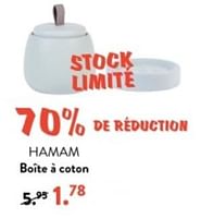 Promotions Hamam boîte à coton - Produit maison - Casa - Valide de 10/06/2024 à 30/06/2024 chez Casa