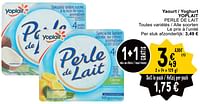 Promotions Yaourt - yoghurt yoplait perle de lait - Yoplait - Valide de 11/06/2024 à 17/06/2024 chez Cora