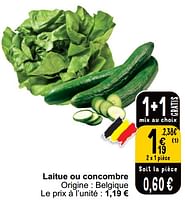 Promotions Laitue ou concombre - Produit maison - Cora - Valide de 18/06/2024 à 24/06/2024 chez Cora