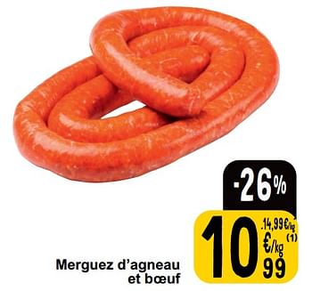 Promotions Merguez d’agneau et boeuf - Produit maison - Cora - Valide de 18/06/2024 à 24/06/2024 chez Cora