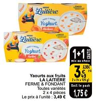 Promotions Yaourts aux fruits la laitière ferme + fondant - Nestlé - Valide de 18/06/2024 à 24/06/2024 chez Cora