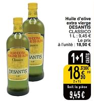 Promotions Huile d’olive extra vierge desantis classico - Desantis - Valide de 18/06/2024 à 24/06/2024 chez Cora