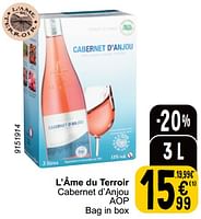 Promotions L’âme du terroir cabernet d’anjou aop - Vins rosé - Valide de 18/06/2024 à 24/06/2024 chez Cora