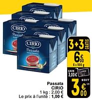 Promotions Passata cirio - CIRIO - Valide de 18/06/2024 à 24/06/2024 chez Cora
