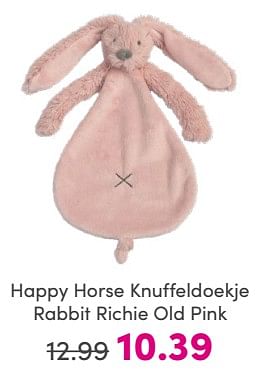 Promoties Happy horse knuffeldoekje rabbit richie old pink - Happy Horse - Geldig van 16/06/2024 tot 22/06/2024 bij Baby & Tiener Megastore