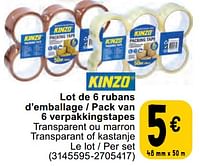 Promotions Lot de 6 rubans d’emballage - pack van 6 verpakkingstapes - Kinzo - Valide de 11/06/2024 à 24/06/2024 chez Cora