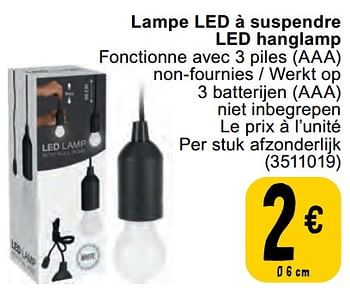 Promotions Lampe led à suspendre led hanglamp - Produit maison - Cora - Valide de 11/06/2024 à 24/06/2024 chez Cora