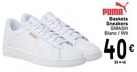 Promotions Baskets sneakers smash blanc - wit - Puma - Valide de 11/06/2024 à 24/06/2024 chez Cora