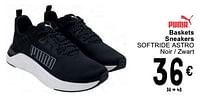 Promotions Baskets sneakers softride astro noir - zwart - Puma - Valide de 11/06/2024 à 24/06/2024 chez Cora