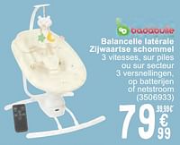 Promotions Balancelle latérale zijwaartse schommel - Badabulle - Valide de 11/06/2024 à 24/06/2024 chez Cora