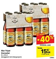 Promoties Bier tripel karmeliet - TRipel Karmeliet - Geldig van 19/06/2024 tot 25/06/2024 bij Carrefour