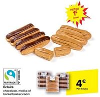 Promoties Eclairs chocolade, mokka of banketbakkersroom - Huismerk - Carrefour  - Geldig van 19/06/2024 tot 25/06/2024 bij Carrefour