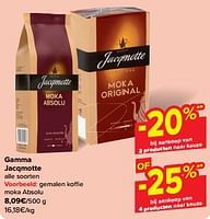 Promoties Gemalen koffie moka absolu - JACQMOTTE - Geldig van 19/06/2024 tot 25/06/2024 bij Carrefour