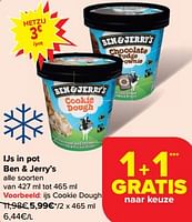 Promoties Ijs cookie dough - Ben&Jerry's - Geldig van 19/06/2024 tot 25/06/2024 bij Carrefour