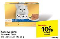 Promoties Kattenvoeding Gourmet Gold Mousse - Purina - Geldig van 19/06/2024 tot 25/06/2024 bij Carrefour