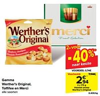 Promoties Klassiek snoep werther’s original - Werther's Original - Geldig van 19/06/2024 tot 25/06/2024 bij Carrefour