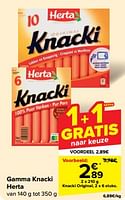 Promoties Knacki original - Herta - Geldig van 19/06/2024 tot 25/06/2024 bij Carrefour