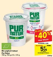 Promoties Standyoghurt natuur - Pur Natur - Geldig van 19/06/2024 tot 25/06/2024 bij Carrefour