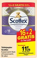 Promoties Toiletpapier kussenzacht - Scottex - Geldig van 19/06/2024 tot 25/06/2024 bij Carrefour