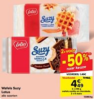 Promoties Wafels vanille en chocolade - Lotus Bakeries - Geldig van 19/06/2024 tot 25/06/2024 bij Carrefour