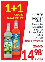 Promoties Cherry rocher mojito, margarita, sex on the beach of parasol spritz - Cherry Rocher - Geldig van 18/06/2024 tot 23/06/2024 bij Intermarche