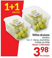 Promoties Witte druiven - Huismerk - Intermarche - Geldig van 18/06/2024 tot 23/06/2024 bij Intermarche