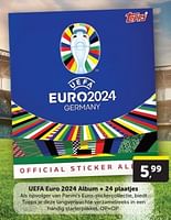 Promoties Uefa euro 2024 album + 24 plaatjes - Huismerk - Boekenvoordeel - Geldig van 15/06/2024 tot 25/06/2024 bij BoekenVoordeel