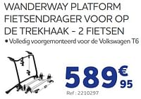 Promoties Wanderway platform fietsendrager voor op de trekhaak - 2 fietsen - Thule - Geldig van 05/06/2024 tot 20/08/2024 bij Auto 5