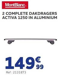 2 complete dakdragers activa 1250 in aluminium-montblanc