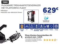 Promoties Plooibare trekhaakfietsendrager met platform e-flexy - Thule - Geldig van 05/06/2024 tot 20/08/2024 bij Auto 5