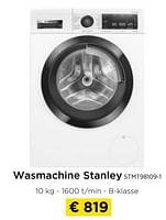 Promoties Wasmachine stanley stmt98109-1 - Stanley - Geldig van 26/05/2024 tot 30/06/2024 bij Molecule