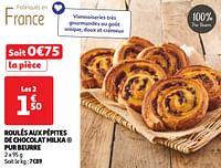 Promoties Roulés aux pépites de chocolat milka pur beurre - Milka - Geldig van 18/06/2024 tot 24/06/2024 bij Auchan