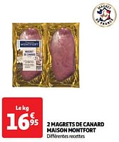 Promoties 2 magrets de canard maison montfort - Maison Montfort - Geldig van 18/06/2024 tot 24/06/2024 bij Auchan