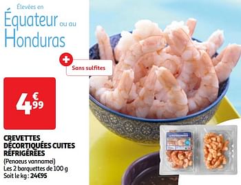 Promoties Crevettes décortiquées cuites réfrigérées - Huismerk - Auchan - Geldig van 18/06/2024 tot 24/06/2024 bij Auchan
