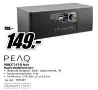 Promotions Peaq pdr370bt-b noir radio multifonction - Peaq - Valide de 17/06/2024 à 30/06/2024 chez Media Markt